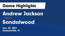 Andrew Jackson  vs Sandalwood  Game Highlights - Jan. 22, 2021