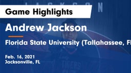 Andrew Jackson  vs Florida State University  (Tallahassee, FL) Game Highlights - Feb. 16, 2021