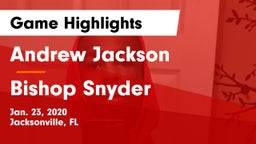Andrew Jackson  vs Bishop Snyder  Game Highlights - Jan. 23, 2020