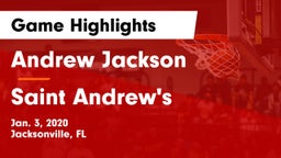 Andrew Jackson  vs Saint Andrew's  Game Highlights - Jan. 3, 2020