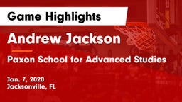 Andrew Jackson  vs Paxon School for Advanced Studies Game Highlights - Jan. 7, 2020