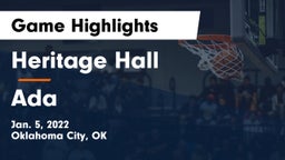 Heritage Hall  vs Ada  Game Highlights - Jan. 5, 2022
