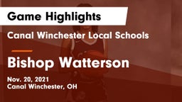 Canal Winchester Local Schools vs Bishop Watterson  Game Highlights - Nov. 20, 2021