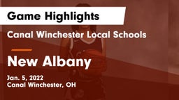 Canal Winchester Local Schools vs New Albany  Game Highlights - Jan. 5, 2022