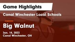 Canal Winchester Local Schools vs Big Walnut Game Highlights - Jan. 14, 2022