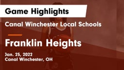 Canal Winchester Local Schools vs Franklin Heights  Game Highlights - Jan. 25, 2022