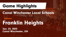 Canal Winchester Local Schools vs Franklin Heights  Game Highlights - Jan. 24, 2023