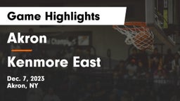 Akron  vs Kenmore East  Game Highlights - Dec. 7, 2023