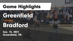 Greenfield  vs Bradford  Game Highlights - Jan. 15, 2021
