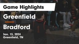 Greenfield  vs Bradford  Game Highlights - Jan. 13, 2024
