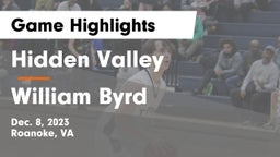 Hidden Valley  vs William Byrd  Game Highlights - Dec. 8, 2023