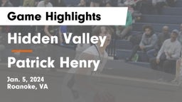 Hidden Valley  vs Patrick Henry  Game Highlights - Jan. 5, 2024