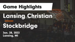 Lansing Christian  vs Stockbridge  Game Highlights - Jan. 28, 2022