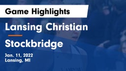 Lansing Christian  vs Stockbridge  Game Highlights - Jan. 11, 2022