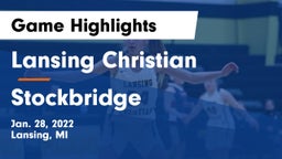 Lansing Christian  vs Stockbridge  Game Highlights - Jan. 28, 2022