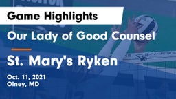 Our Lady of Good Counsel  vs St. Mary's Ryken  Game Highlights - Oct. 11, 2021