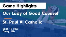 Our Lady of Good Counsel  vs St. Paul VI Catholic  Game Highlights - Sept. 13, 2022