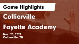 Collierville  vs Fayette Academy  Game Highlights - Nov. 20, 2021