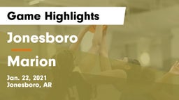 Jonesboro  vs Marion  Game Highlights - Jan. 22, 2021