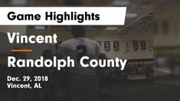 Vincent  vs Randolph County Game Highlights - Dec. 29, 2018