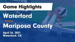 Waterford  vs Mariposa County Game Highlights - April 26, 2021