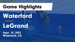 Waterford  vs LeGrand Game Highlights - Sept. 15, 2022