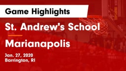 St. Andrew's School vs Marianapolis Game Highlights - Jan. 27, 2020