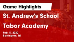 St. Andrew's School vs Tabor Academy  Game Highlights - Feb. 5, 2020