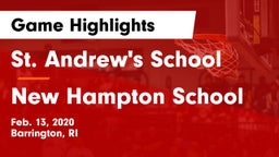 St. Andrew's School vs New Hampton School  Game Highlights - Feb. 13, 2020