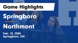 Springboro  vs Northmont Game Highlights - Feb. 15, 2020