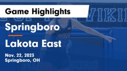 Springboro  vs Lakota East  Game Highlights - Nov. 22, 2023