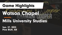 Watson Chapel  vs Mills University Studies  Game Highlights - Jan. 27, 2023