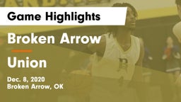 Broken Arrow  vs Union  Game Highlights - Dec. 8, 2020
