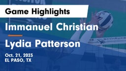 Immanuel Christian  vs Lydia Patterson Game Highlights - Oct. 21, 2023