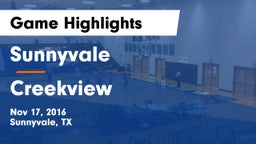 Sunnyvale  vs Creekview  Game Highlights - Nov 17, 2016