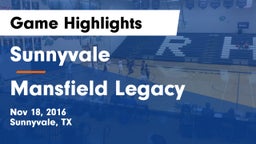 Sunnyvale  vs Mansfield Legacy  Game Highlights - Nov 18, 2016