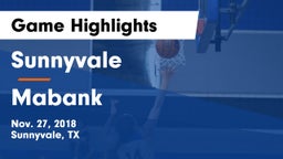 Sunnyvale  vs Mabank  Game Highlights - Nov. 27, 2018