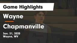 Wayne  vs Chapmanville  Game Highlights - Jan. 31, 2020