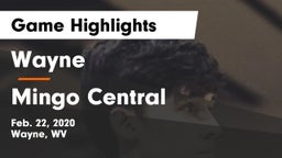 Wayne  vs Mingo Central  Game Highlights - Feb. 22, 2020