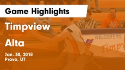 Timpview  vs Alta  Game Highlights - Jan. 30, 2018
