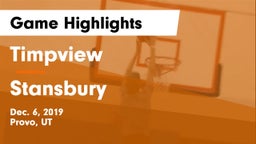 Timpview  vs Stansbury  Game Highlights - Dec. 6, 2019