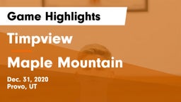 Timpview  vs Maple Mountain  Game Highlights - Dec. 31, 2020