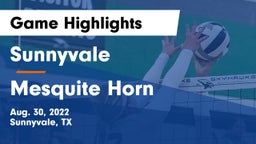 Sunnyvale  vs Mesquite Horn  Game Highlights - Aug. 30, 2022