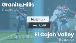 Matchup: Granite Hills High vs. El Cajon Valley  2016