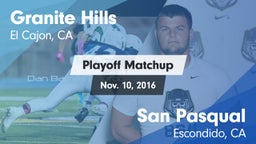 Matchup: Granite Hills High vs. San Pasqual  2016