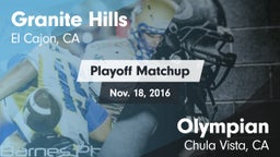 Matchup: Granite Hills High vs. Olympian  2016