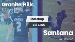Matchup: Granite Hills High vs. Santana  2017