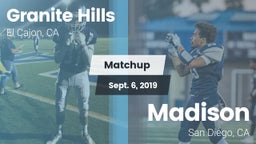 Matchup: Granite Hills High vs. Madison  2019