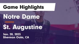 Notre Dame  vs St. Augustine  Game Highlights - Jan. 28, 2023
