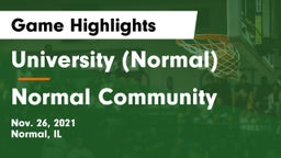 University (Normal)  vs Normal Community  Game Highlights - Nov. 26, 2021